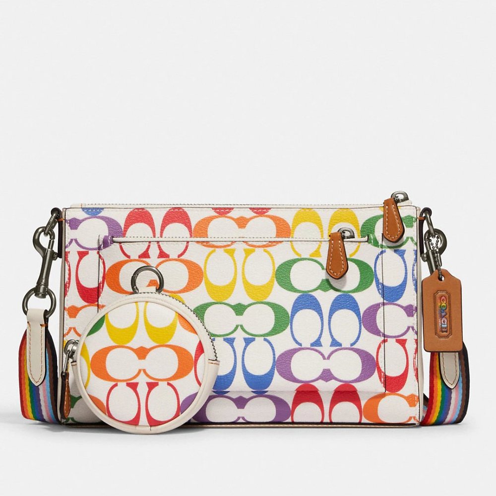 🌈 Coach Holden Crossbody In Rainbow Signature Canvas - Picture 2 of 10